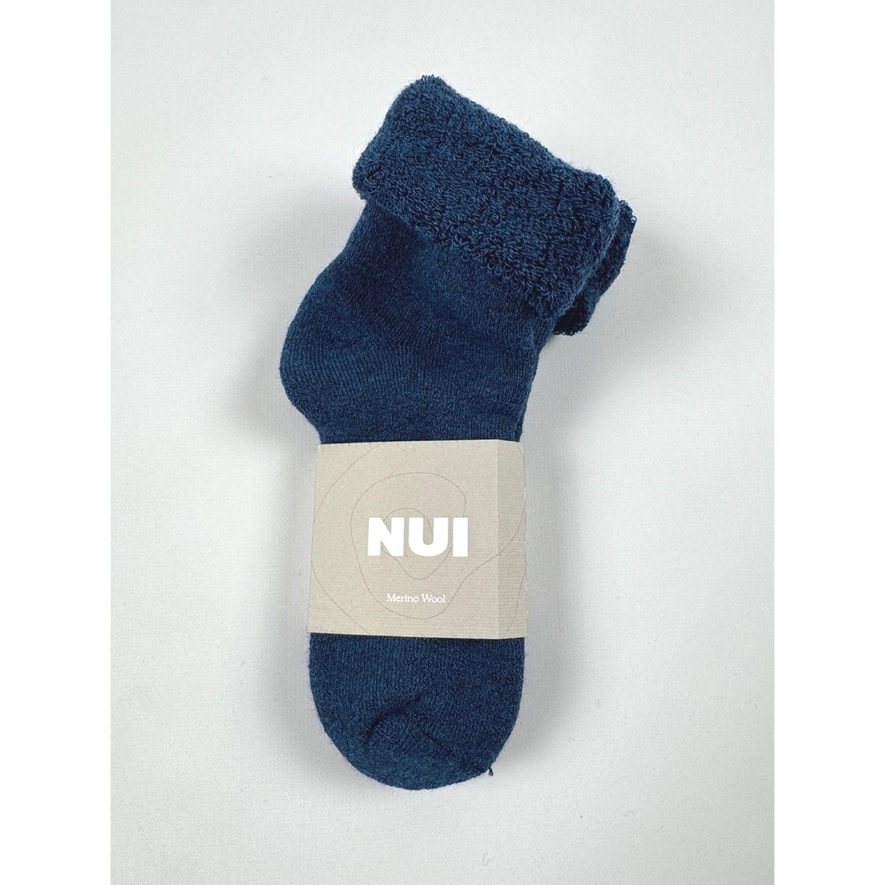 Nui Organics Lounge Socks Deep Blue 4/6y